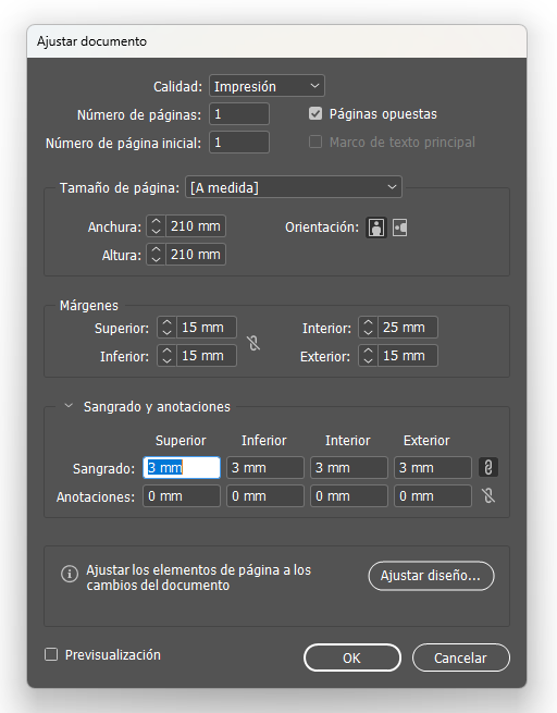 sangrado en indesign